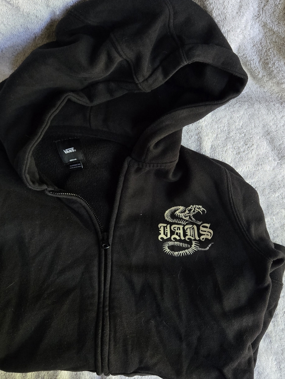 Vans Black Reptile Skeleton Graphic Hooded Sweatshirt - Black - Picture 2 of 2